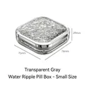 Portable mini water ripple medicine pill box in transparent gray finish small size - Small / Smoke Gray