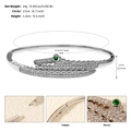 Silver crocodile open bangle in copper and zircon with green gem eyes detail - Crocodile Shape (BS-J5511S) / Silver