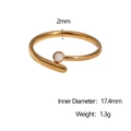 Detail showing 17.4mm inner diameter and 2mm width of the gold plated ring - White