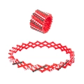 Red magic transformable ring to bracelet detail with sparkling green and white crystals - Diameter 1.8cm-7cm Adjustable / Red White Green Zirconia (Christmas Style)