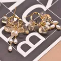 Handcrafted natural freshwater pearl and citrine tassel earrings with 925 silver needles - Light Citrine