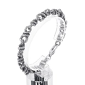 Punk style stainless steel double snake bracelet with vintage silver embossed scale texture - Double Headed Snake Scale Style (KB166082-KJX)