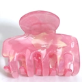 Molla per capelli rosa effetto marmo con finitura perlata e design a cinque denti - Motivo marmo rosa