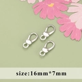 Three 16mm x 7mm silver lobster clasps for jewelry making in rhodium plated finish - Lobster Clasp 16mm*7mm