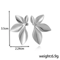 Orecchini geometrici in acciaio al titanio a forma di foglia, altezza 3,5 cm e larghezza 2,24 cm - Forma a Foglia Botanica (ER-1632)