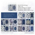 Lace style white kraft paper set in denim blue for scrapbooking, 20 sheets pack - Denim European Lace