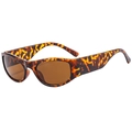 Lunettes de soleil ovales rétro avec monture écaille et verres bruns dégradés - Écaille