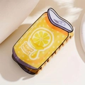 Large yellow PVC hair claw clip with lemon soda can design and non-slip shark clip grip - Yellow Lemon Soda Style (2)