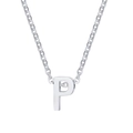 Minimalist polished stainless steel necklace featuring a bold uppercase letter P pendant - Letter P / Silver