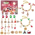 Christmas 24-day advent calendar DIY jewelry set with bracelets and themed charms - Red (M-14 Red Box)
