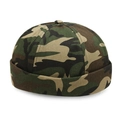 Unisex camouflage docker cap with green and brown patterns in a brimless style - One Size / Camouflage