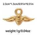 Golden 304 stainless steel honey bee pendant for DIY jewelry making 2.3cm x 1.3cm - Gold Bee (TP0424)