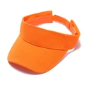 Vue détaillée du pare-soleil orange vif en coton avec sangle de réglage en velcro arrière - Rouge Orangé
