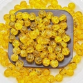 Macro shot of 10mm golden frosted glass beads with internal crackle patterns for DIY jewelry - 8mm / Gold