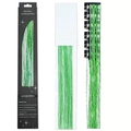 Sparkling green hair tinsel with clips, 12 pieces set with 16 strands per 60cm clip - 6 Pieces Set / Laser Green (6-Piece Set)