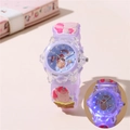 Paars eenhoorn kinderhorloge met lichtgevende LED en zachte siliconen horlogeband - Lichtpaars