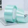 Mint green satin ribbon roll 4cm for gift wrapping and floral bouquet decoration - 4cm x 22m / 141# Light Green