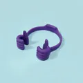 Purple thumb-up shaped flexible phone and tablet stand holder with ergonomic design - Purple