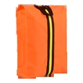 Portable bright orange travel shoe bag with diamond ripstop texture and neon yellow zipper - Orange-Grid Style