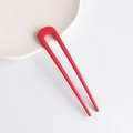 Horquilla roja mate en forma de U para moños y peinados de estilo minimalista - Rojo
