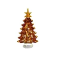 Amber crystal glass Christmas tree ornament with yellow star and tiered branch design - Standard Style 66*42mm / Amber