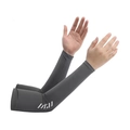 Gray cooling ice silk sun protection arm sleeves with reflective stripes for outdoor sports - Dark Grey Stripes