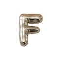 Pendentif lettre F en acier inoxydable argenté poli avec texture de ballon lisse - Lettre F