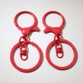 Pair of red 30mm lobster clasp keychains with swivel rings and a 7cm length for DIY crafts - Red (Painted)