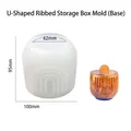 U-shaped striped storage box silicone mold with dimensions 95x100mm for DIY resin crafts - U-Shaped Striped Storage Box Mold (Base)