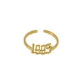Vergoldeter Ring mit Jahrgang 1995 aus Edelstahl mit verstellbarem offenem Banddesign - Einheitsgröße(Einstellbar) / Gold-1995