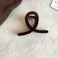 Pince à cheveux mate marron foncé pour femmes sur fond texturé doux et cosy - 49# Pince à griffes-Brun foncé croisée mate