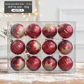 Set di 12 palline di Natale con cintura di Babbo Natale rosse e oro in confezione regalo - Stile Zucca Babbo Natale Rosso / Set da 12