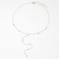 Collana a Y in acciaio inossidabile argento con delicati ciondoli a cuore appesi - Stile Cuore (DP1626) / Argento