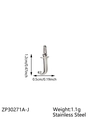 Polished stainless steel letter J pendant with precise dimensions 1.2cm height - Letter-J / Steel