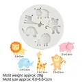 Molde de silicona con formas de león, mono y elefante para chocolate y resina epoxi - Gris
