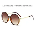 Lunettes de soleil polygonales léopard avec verres dégradés thé et branches dorées - Monture Écaille Dégradé Marron