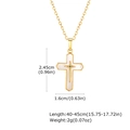 Gold cross necklace with oval pendant and white inlay details plus product dimensions - Mother of Pearl Virgin Mary Oval Gold (PNB322)