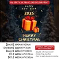 Golden Christmas gift box static window stickers for holiday shop window decoration - Small (40*50CM)
