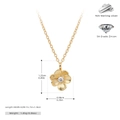Detail view of gold S925 sterling silver flower necklace with 5A zircon measurements - 925 Sterling Silver/Zirconia / Gold