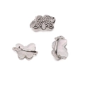 Silver butterfly jewelry charms with iridescent mother of pearl for DIY bracelets - White Butterfly / 14x8mm