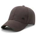 Men's dark brown corduroy baseball cap featuring a metal 'FASHION' logo plate - Adjustable / Coffee