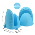 Blue shark-shaped silicone heat resistant oven mitts with anti-slip grip texture - Large Thickened / Light Blue