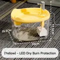 Fontana intelligente per animali gialla con serbatoio trasparente e luce a LED - Anti-combustione a secco con luce / Giallo