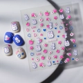 Stickers ongles 5D lapin et pêche avec texture en relief 3D sur fond blanc épuré - Lapin à la Crème Pêche (FEB-791)