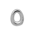 Polished silver 'O' shaped charm pendant for DIY alphabet bracelet customization - Silver/Letter O