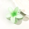 Gradient green plumeria flower hair claw clip in a matte finish for hair styling - 8cm / Matte Gradient Green