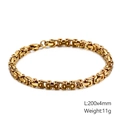 Golden Byzantine square link chain bracelet in stainless steel with lobster clasp - Pure Gold Fine Style (KB106727-Z)