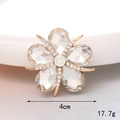 Detailed macro view of 4cm gold flower accessory with crystals weighing 17.7g - Water Drop Starfish Flower (White)