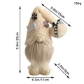 Standing beige dog-themed gnome plush doll with paw print hat and bone applique detail - Bone Paw Pattern / Off White