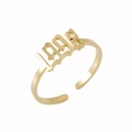 18K gold plated stainless steel ring featuring 1998 gothic number birth year design - 1998